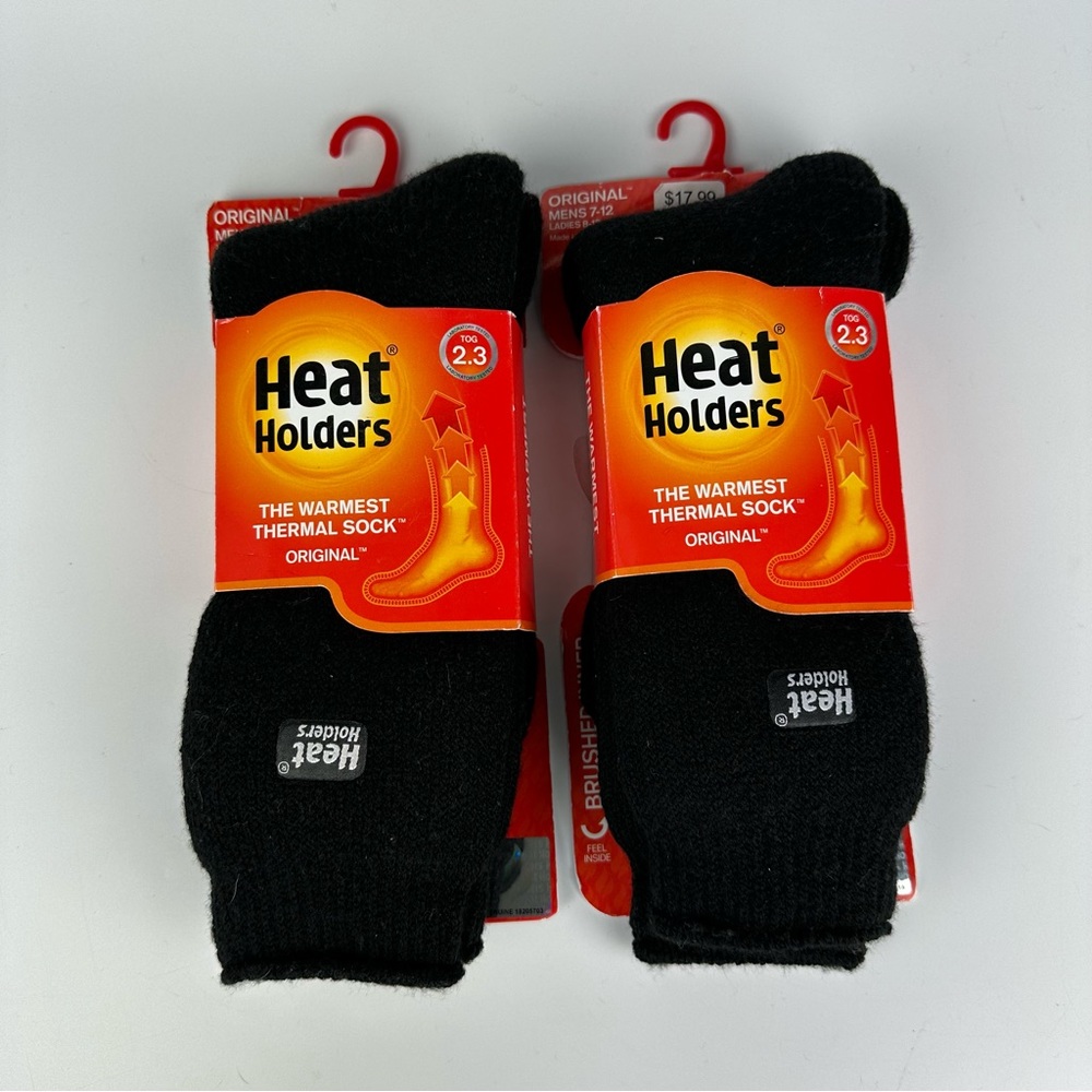 Lot of 2 Men’s Heat Holders Winter Socks Size 7-12
